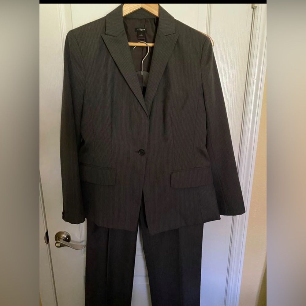 Ann Taylor Gray Pinstripe Pantsuit
